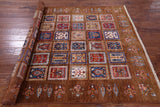 Brown Garden Design Persian Hand Knotted Wool Rug - 5' 7" X 8' 0" - Golden Nile