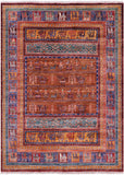 Tribal Persian Gabbeh Hand Knotted Wool Rug - 5' 2" X 7' 0" - Golden Nile