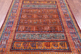 Tribal Persian Gabbeh Hand Knotted Wool Rug - 5' 2" X 7' 0" - Golden Nile