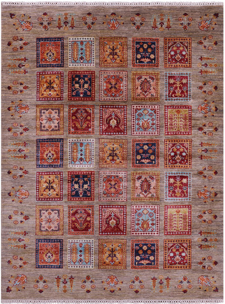 Garden Design Persian Hand Knotted Wool Rug - 5' 1" X 6' 10" - Golden Nile