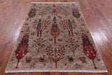 Tribal Persian Gabbeh Hand Knotted Wool Rug - 5' 0" X 7' 0" - Golden Nile