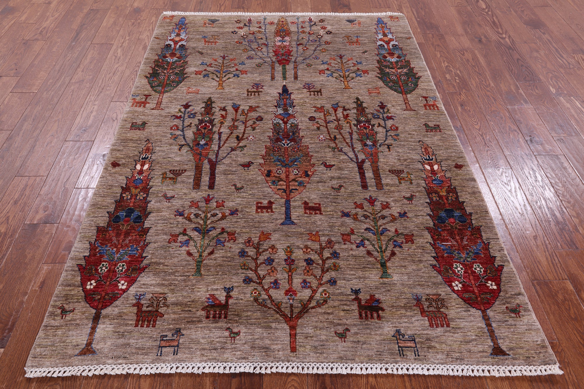 Tribal Persian Gabbeh Hand Knotted Wool Rug - 5' 0" X 7' 0" - Golden Nile