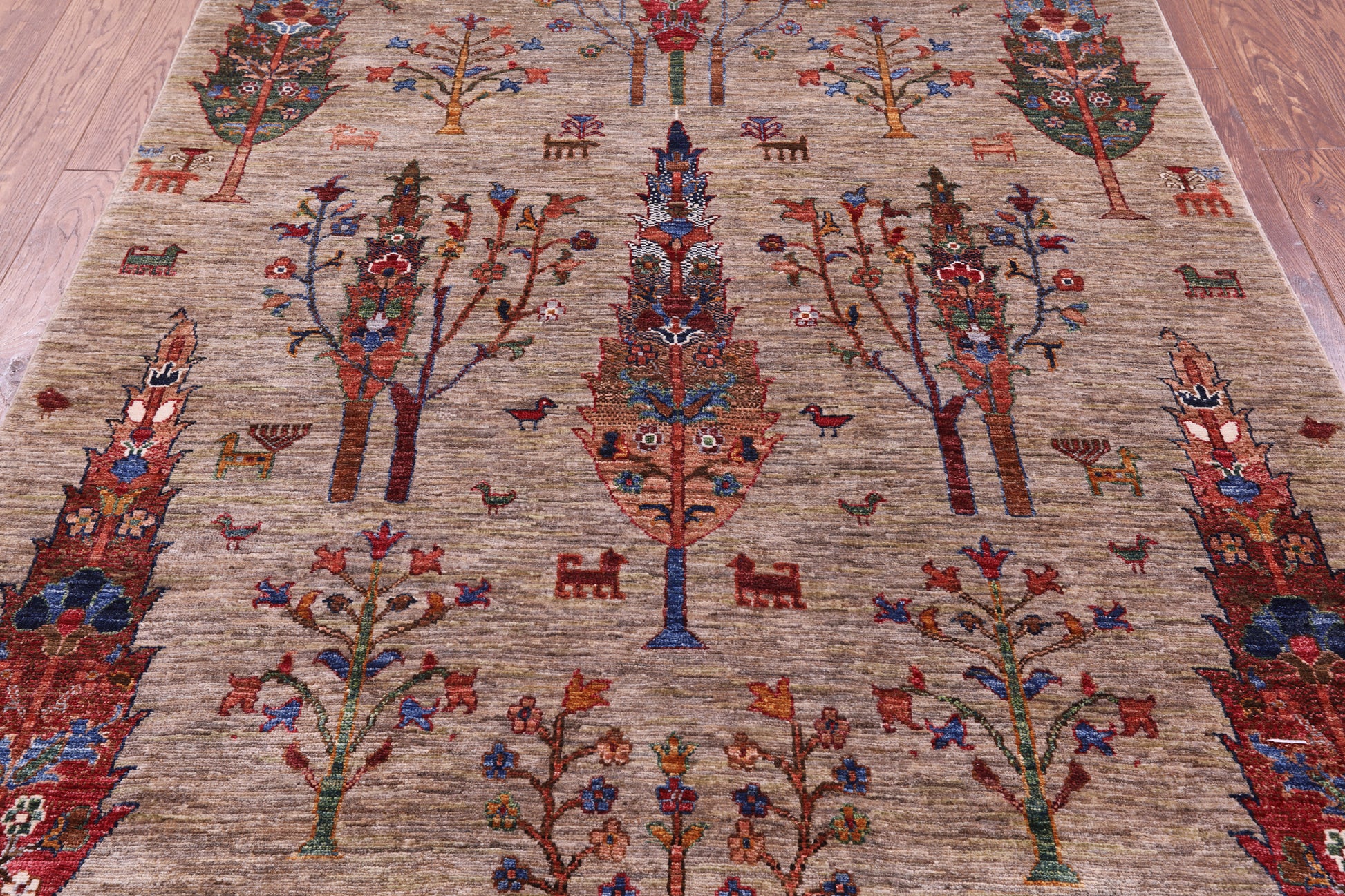 Tribal Persian Gabbeh Hand Knotted Wool Rug - 5' 0" X 7' 0" - Golden Nile