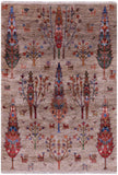 Tribal Persian Gabbeh Hand Knotted Wool Rug - 5' 0" X 7' 0" - Golden Nile