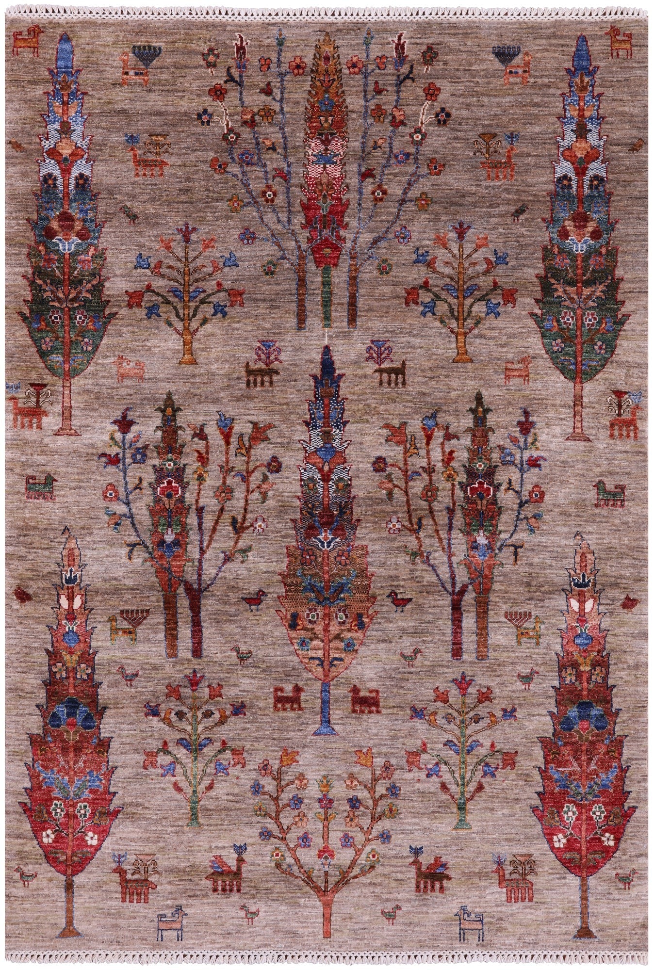 Tribal Persian Gabbeh Hand Knotted Wool Rug - 5' 0" X 7' 0" - Golden Nile