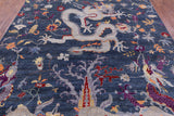 Dragon Design Handmade Wool Rug - 8' 10" X 11' 6" - Golden Nile