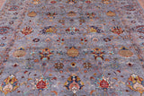 Grey Peshawar Hand Knotted Wool Rug - 8' 2" X 9' 6" - Golden Nile