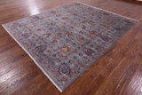 Grey Peshawar Hand Knotted Wool Rug - 8' 2" X 9' 6" - Golden Nile