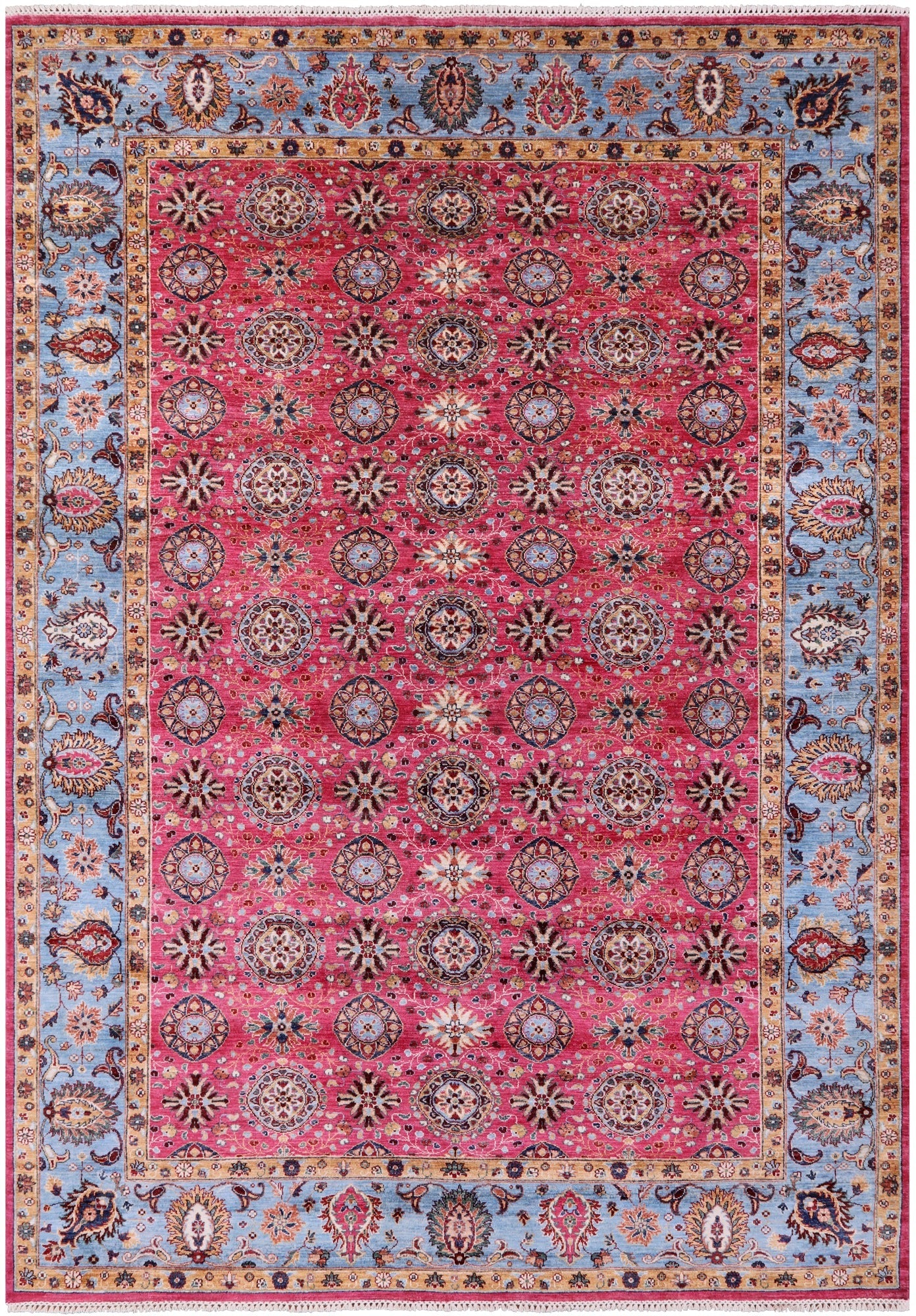 Pink Persian Tabriz Handmade Wool Rug - 8' 3" X 11' 4" - Golden Nile