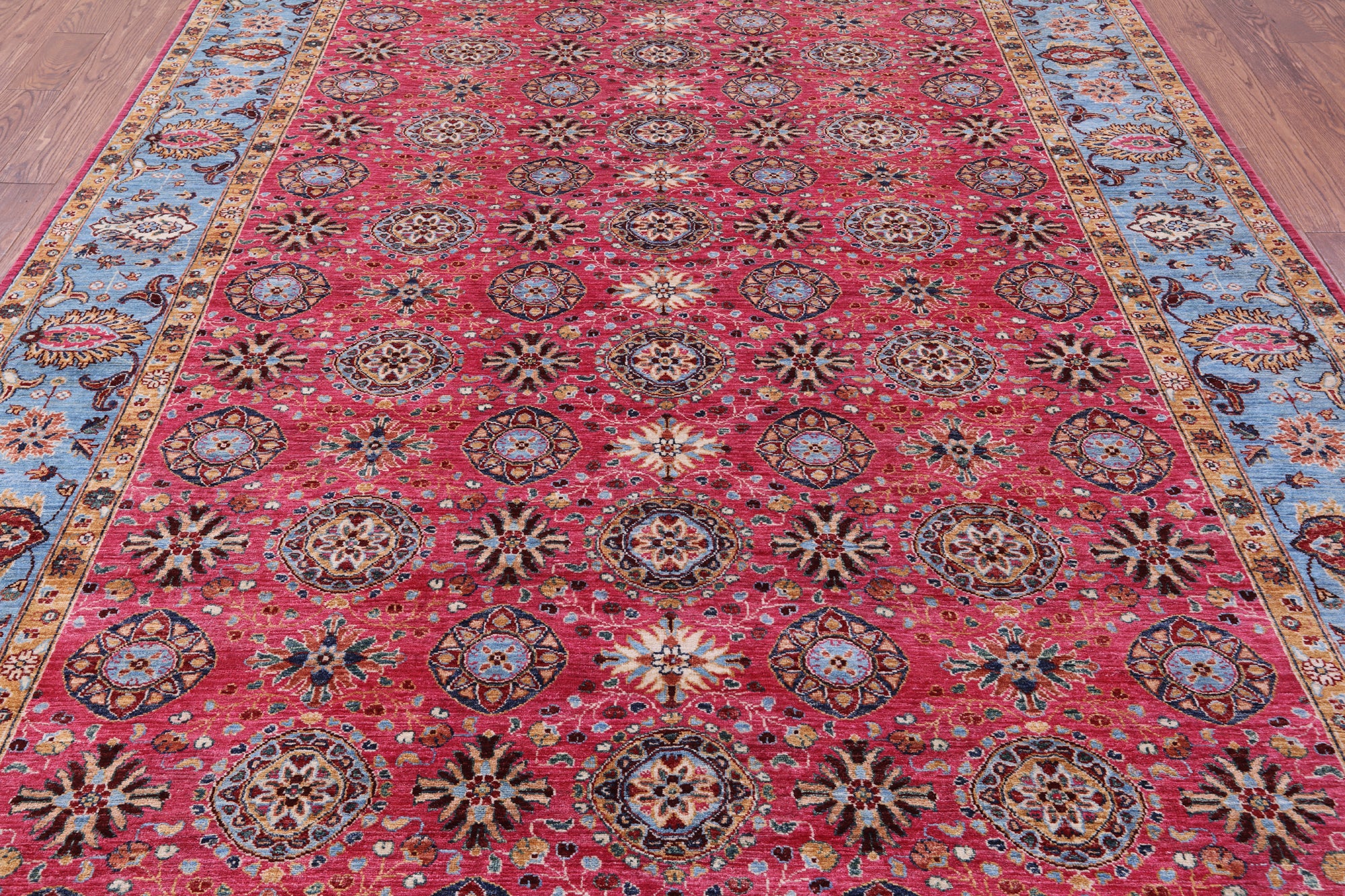 Pink Persian Tabriz Handmade Wool Rug - 8' 3" X 11' 4" - Golden Nile