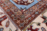 Blue Turkmen Ersari Hand Knotted Wool Rug - 6' 10" X 10' 0" - Golden Nile