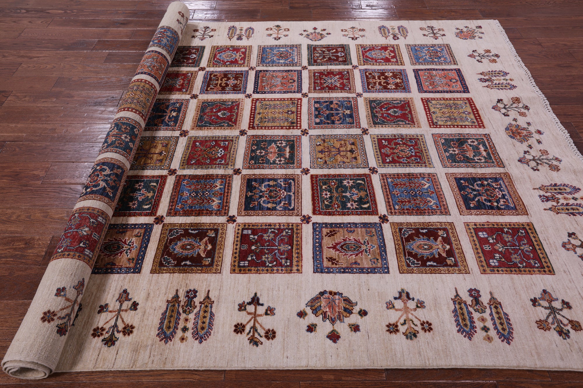 Ivory Garden Design Persian Hand Knotted Wool Rug - 6' 10" X 10' 0" - Golden Nile