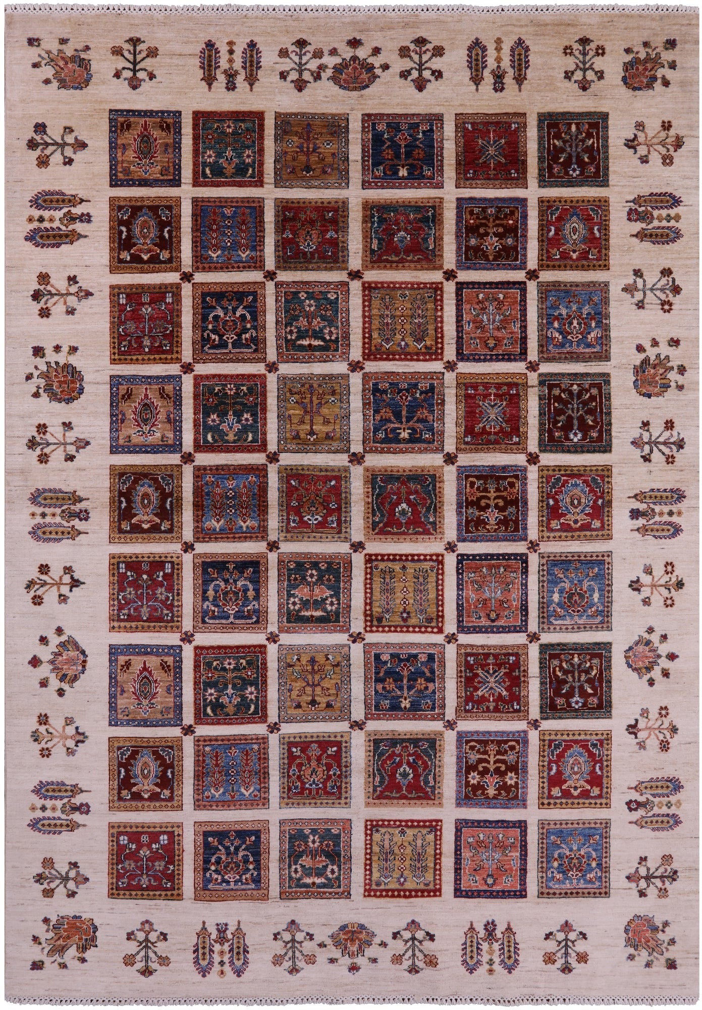 Ivory Garden Design Persian Hand Knotted Wool Rug - 6' 10" X 10' 0" - Golden Nile