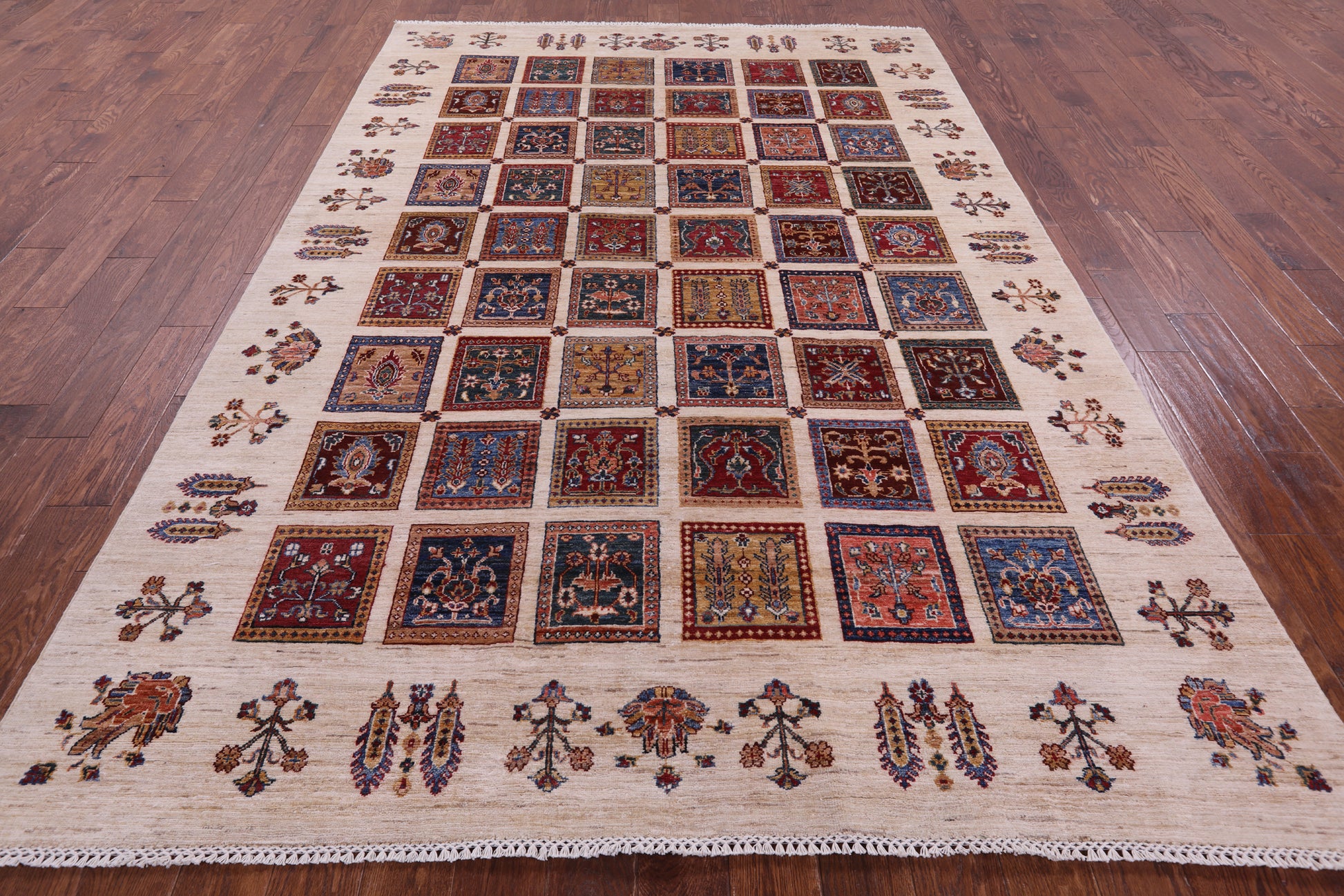 Ivory Garden Design Persian Hand Knotted Wool Rug - 6' 10" X 10' 0" - Golden Nile