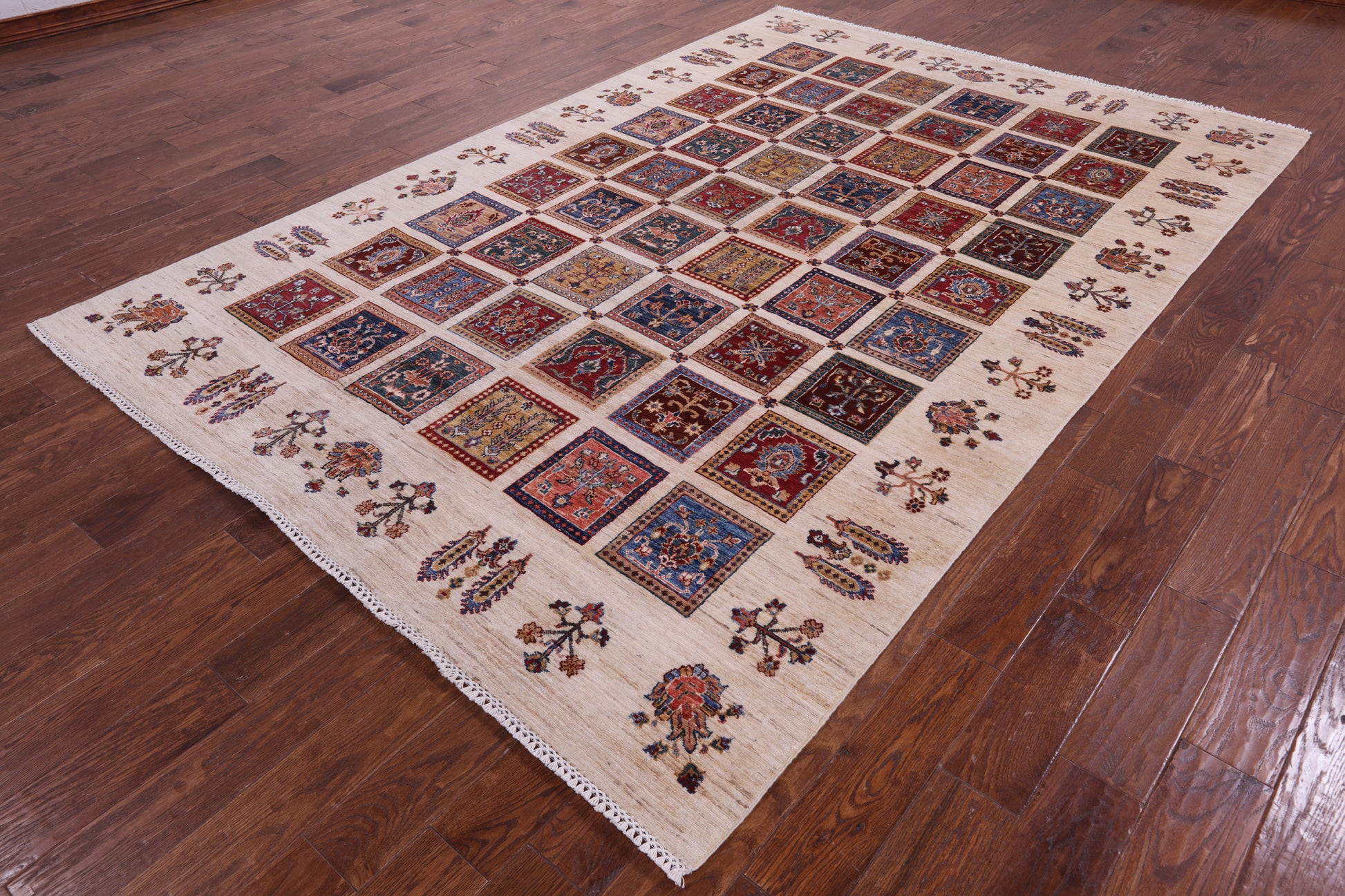 Ivory Garden Design Persian Hand Knotted Wool Rug - 6' 10" X 10' 0" - Golden Nile