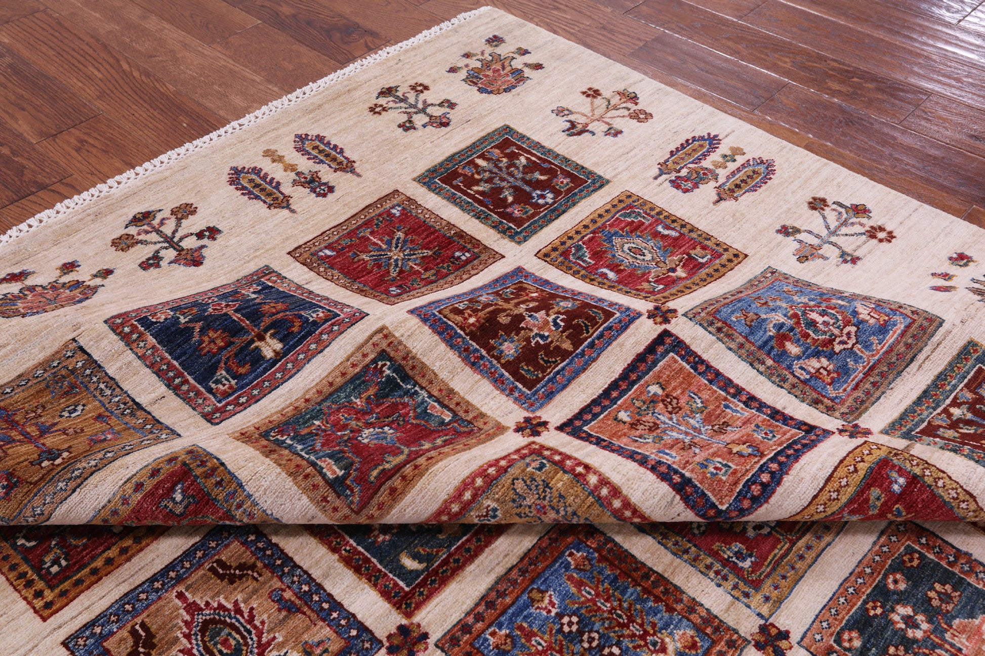 Ivory Garden Design Persian Hand Knotted Wool Rug - 6' 10" X 10' 0" - Golden Nile