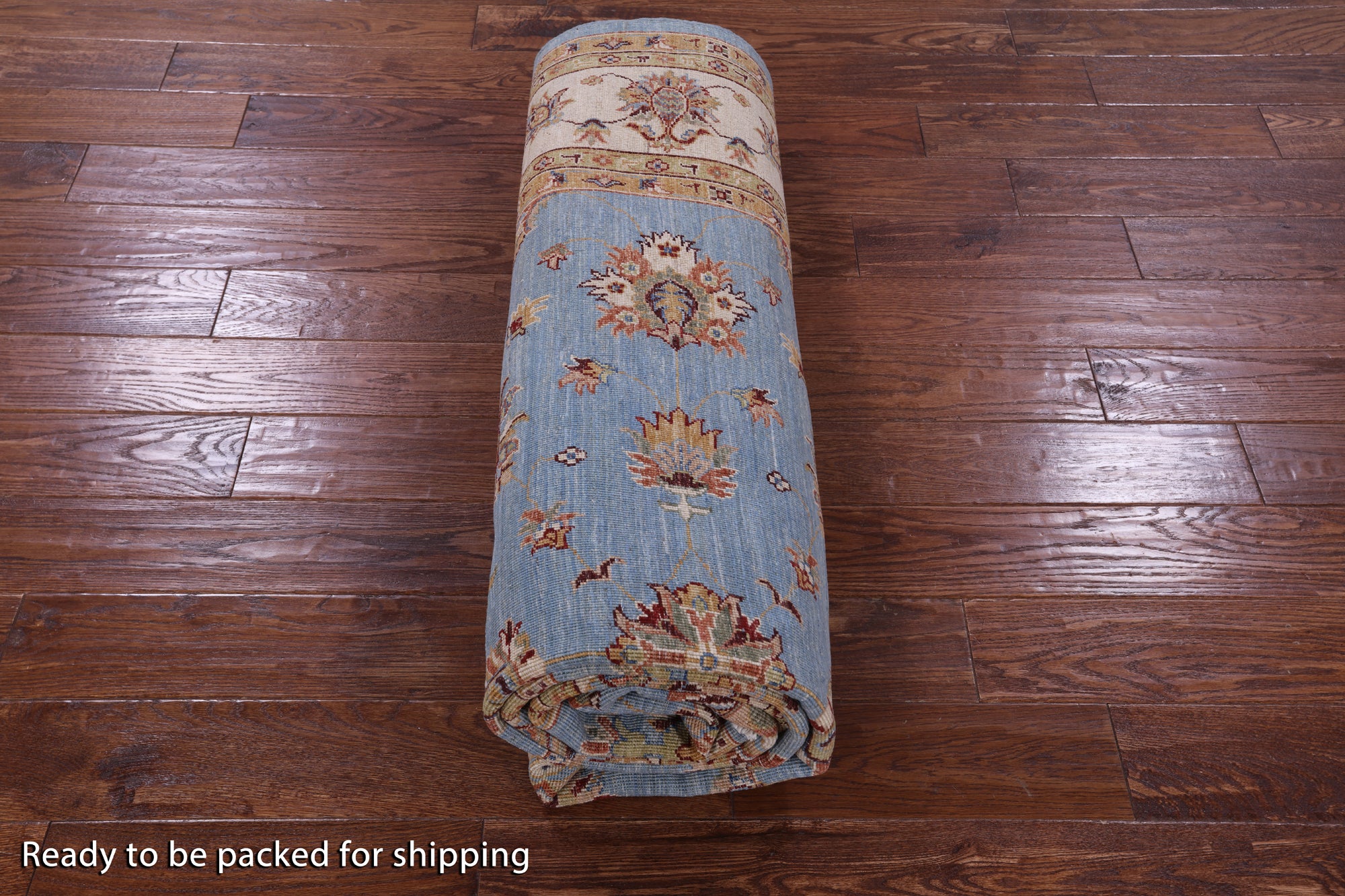 Blue Persian Tabriz Hand Knotted Wool Rug - 6' 11" X 10' 5" - Golden Nile