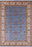 Blue Persian Tabriz Hand Knotted Wool Rug - 6' 11" X 10' 5" - Golden Nile