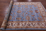 Blue Peshawar Hand Knotted Wool Rug - 5' 6" X 8' 4" - Golden Nile