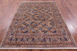 Turkmen Ersari Hand Knotted Wool Rug - 5' 9" X 7' 10" - Golden Nile