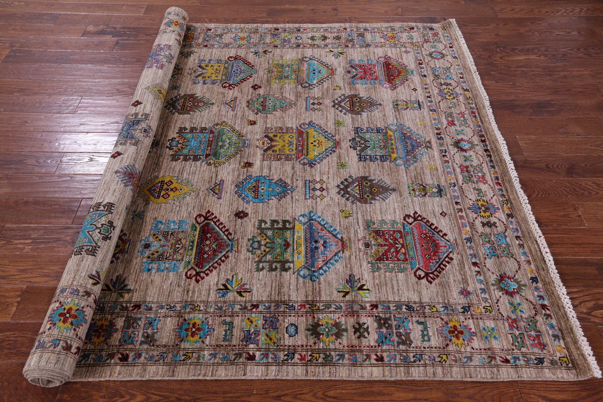 Tribal Persian Hand Knotted Wool Rug - 6' 6" X 9' 10" - Golden Nile