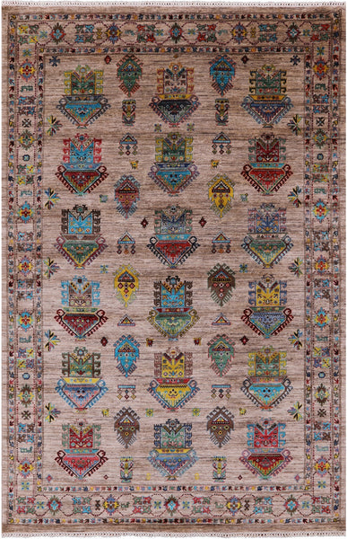 Tribal Persian Hand Knotted Wool Rug - 6' 6" X 9' 10" - Golden Nile