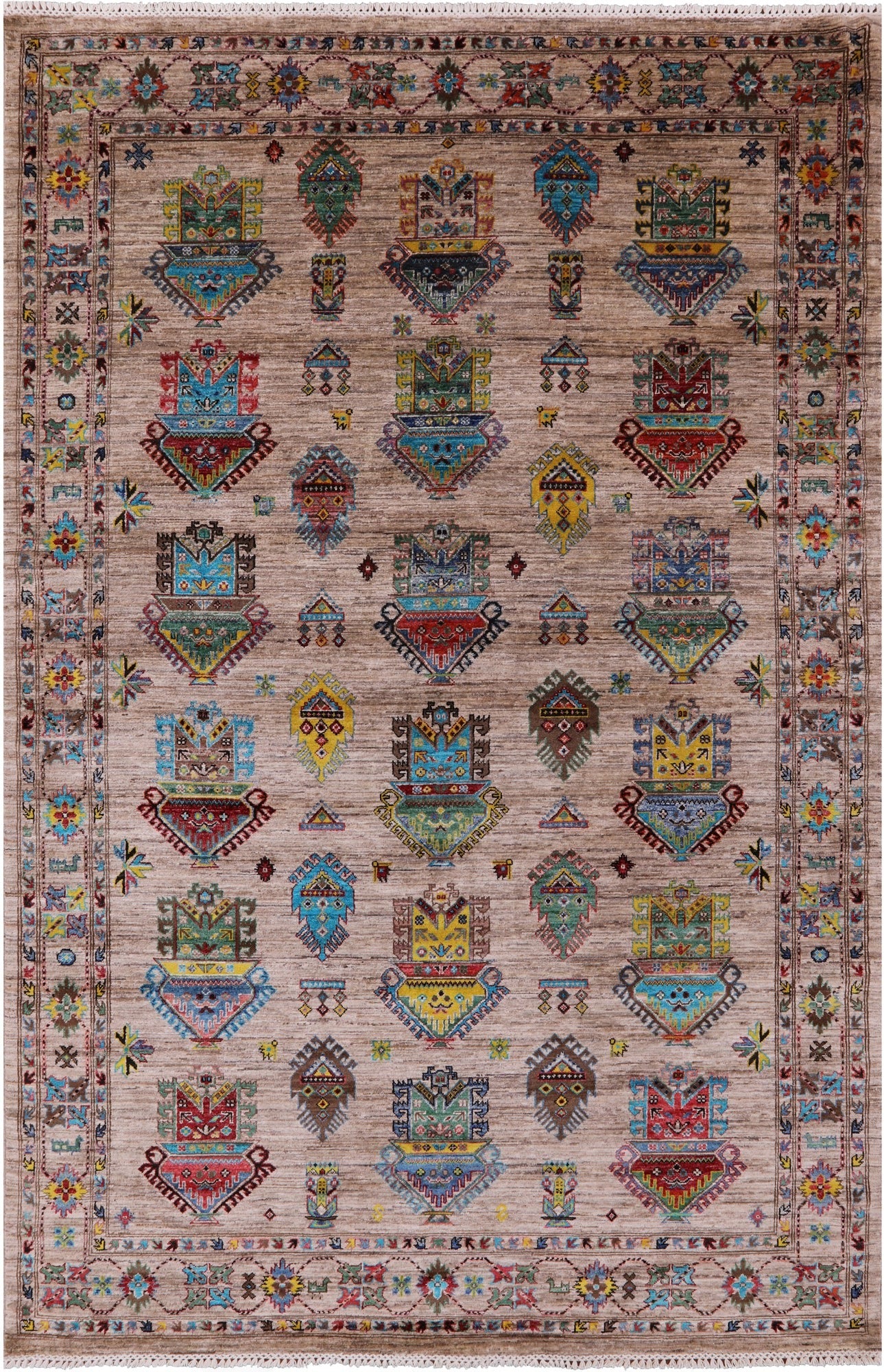 Tribal Persian Hand Knotted Wool Rug - 6' 6" X 9' 10" - Golden Nile