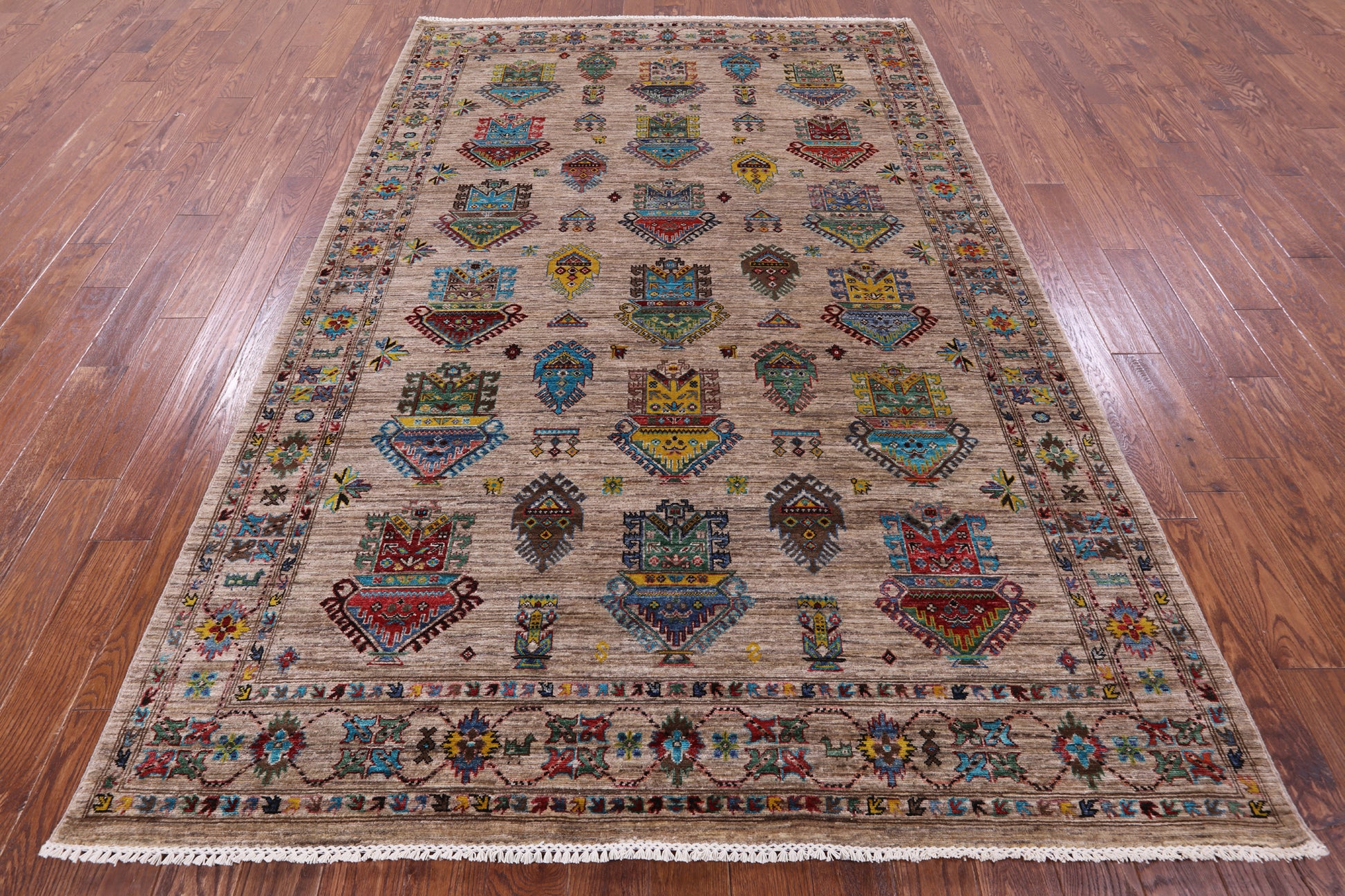 Tribal Persian Hand Knotted Wool Rug - 6' 6" X 9' 10" - Golden Nile