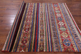 Khorjin Persian Gabbeh Hand Knotted Wool Rug - 6' 8" X 9' 7" - Golden Nile