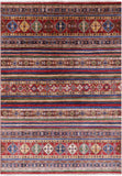 Khorjin Persian Gabbeh Hand Knotted Wool Rug - 6' 8" X 9' 7" - Golden Nile