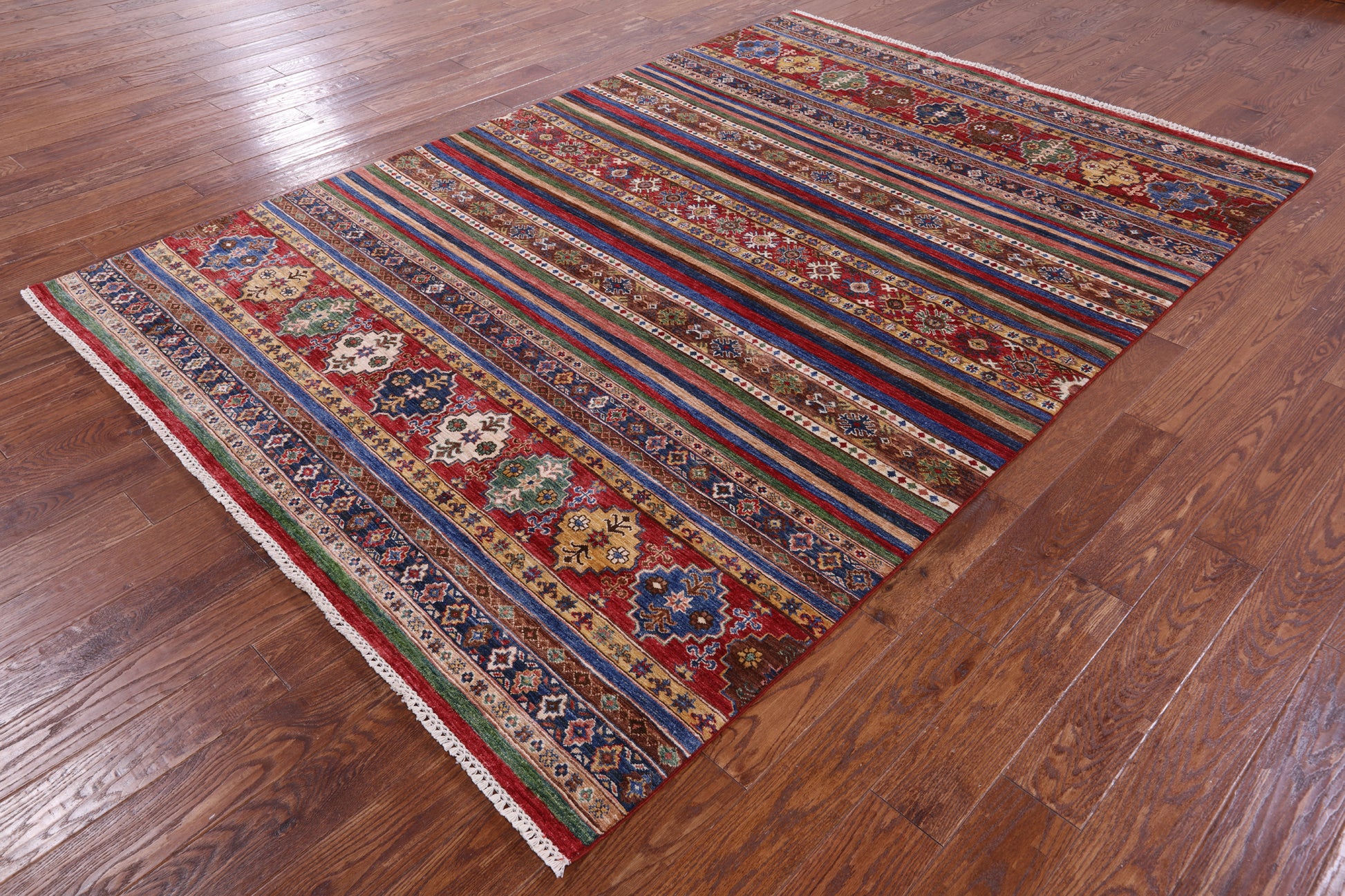 Khorjin Persian Gabbeh Hand Knotted Wool Rug - 6' 8" X 9' 7" - Golden Nile