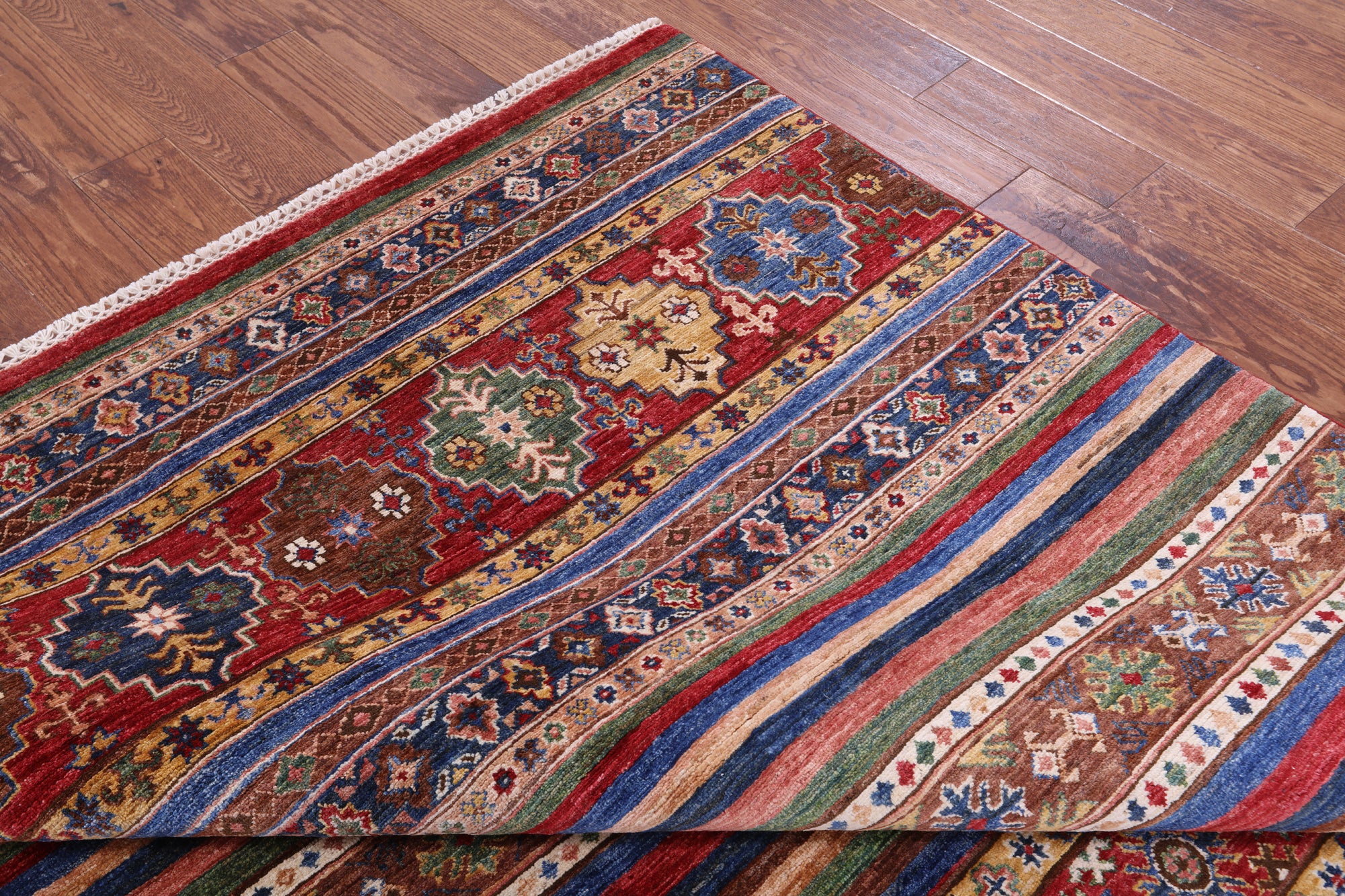 Khorjin Persian Gabbeh Hand Knotted Wool Rug - 6' 8" X 9' 7" - Golden Nile