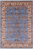 Blue Peshawar Handmade Wool Rug - 5' 7" X 7' 11" - Golden Nile