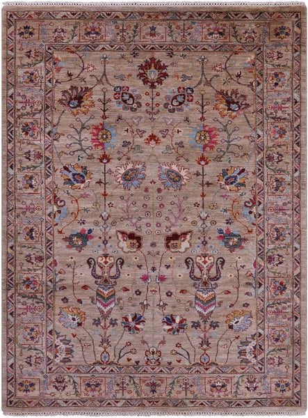 Peshawar Hand Knotted Wool Rug - 5' 10" X 7' 7" - Golden Nile