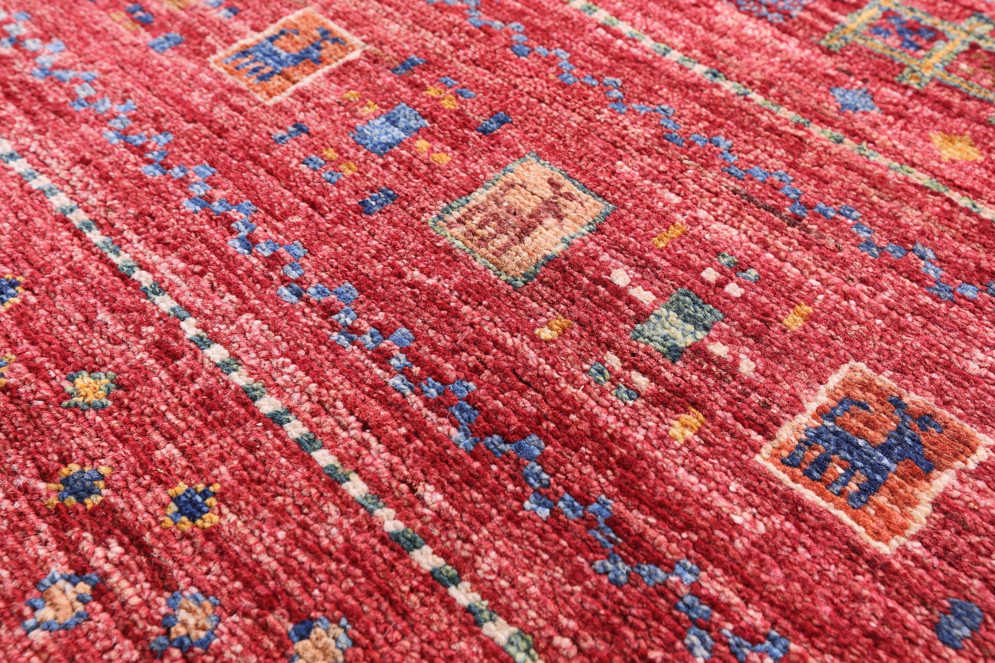 Tribal Persian Gabbeh Hand Knotted Wool Rug - 5' 11" X 8' 1" - Golden Nile