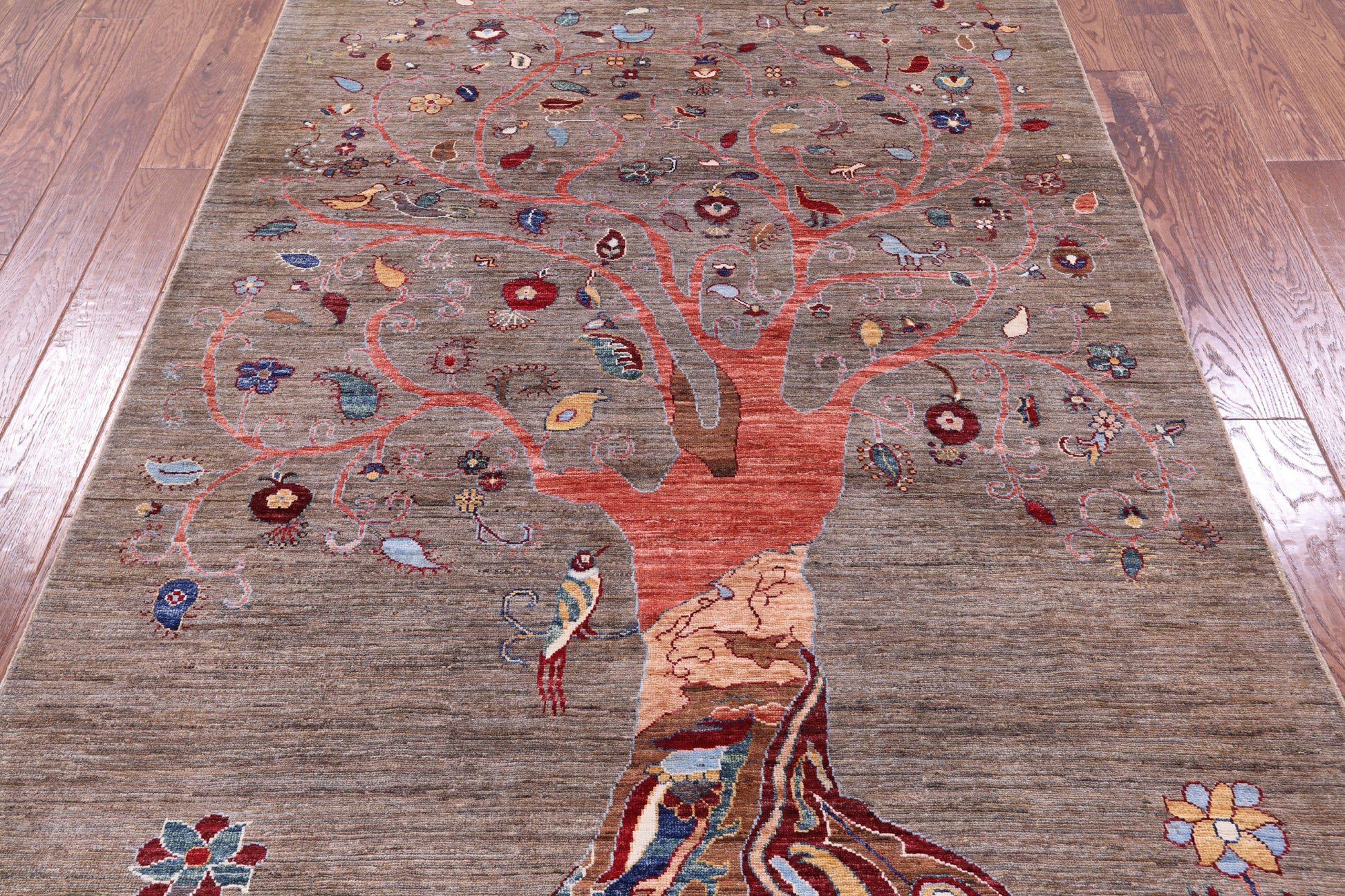 Tree Of Life Persian Gabbeh Handmade Wool Rug - 5' 0" X 6' 8" - Golden Nile