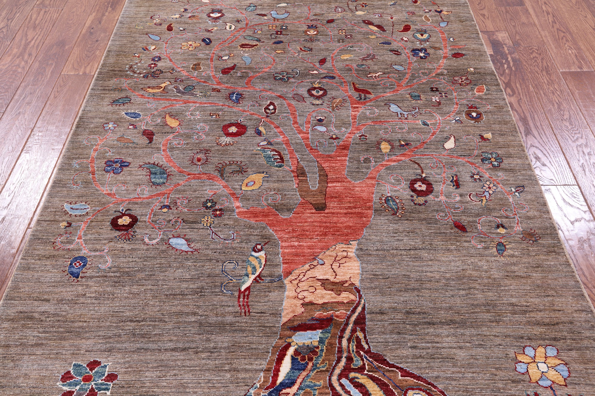 Tree Of Life Persian Gabbeh Handmade Wool Rug - 5' 0" X 6' 8" - Golden Nile