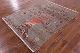 Tree Of Life Persian Gabbeh Handmade Wool Rug - 5' 0" X 6' 8" - Golden Nile