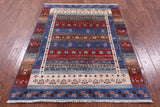 Tribal Persian Gabbeh Hand Knotted Wool Rug - 4' 3" X 5' 8" - Golden Nile