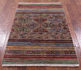 Khorjin Persian Gabbeh Handmade Wool Rug - 3' 4" X 4' 10" - Golden Nile