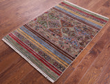 Khorjin Persian Gabbeh Handmade Wool Rug - 3' 4" X 4' 10" - Golden Nile