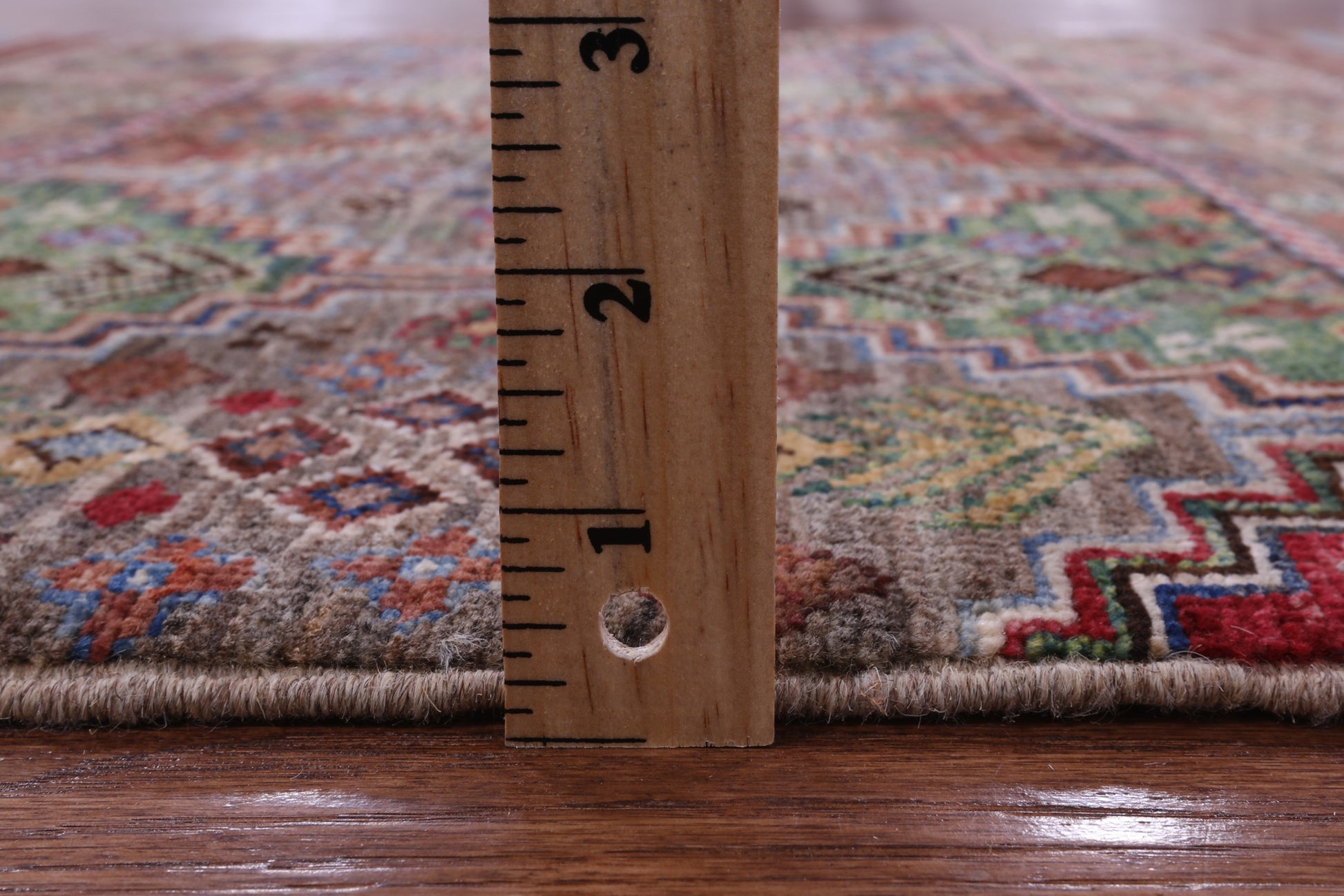 Khorjin Persian Gabbeh Handmade Wool Rug - 3' 4" X 4' 10" - Golden Nile