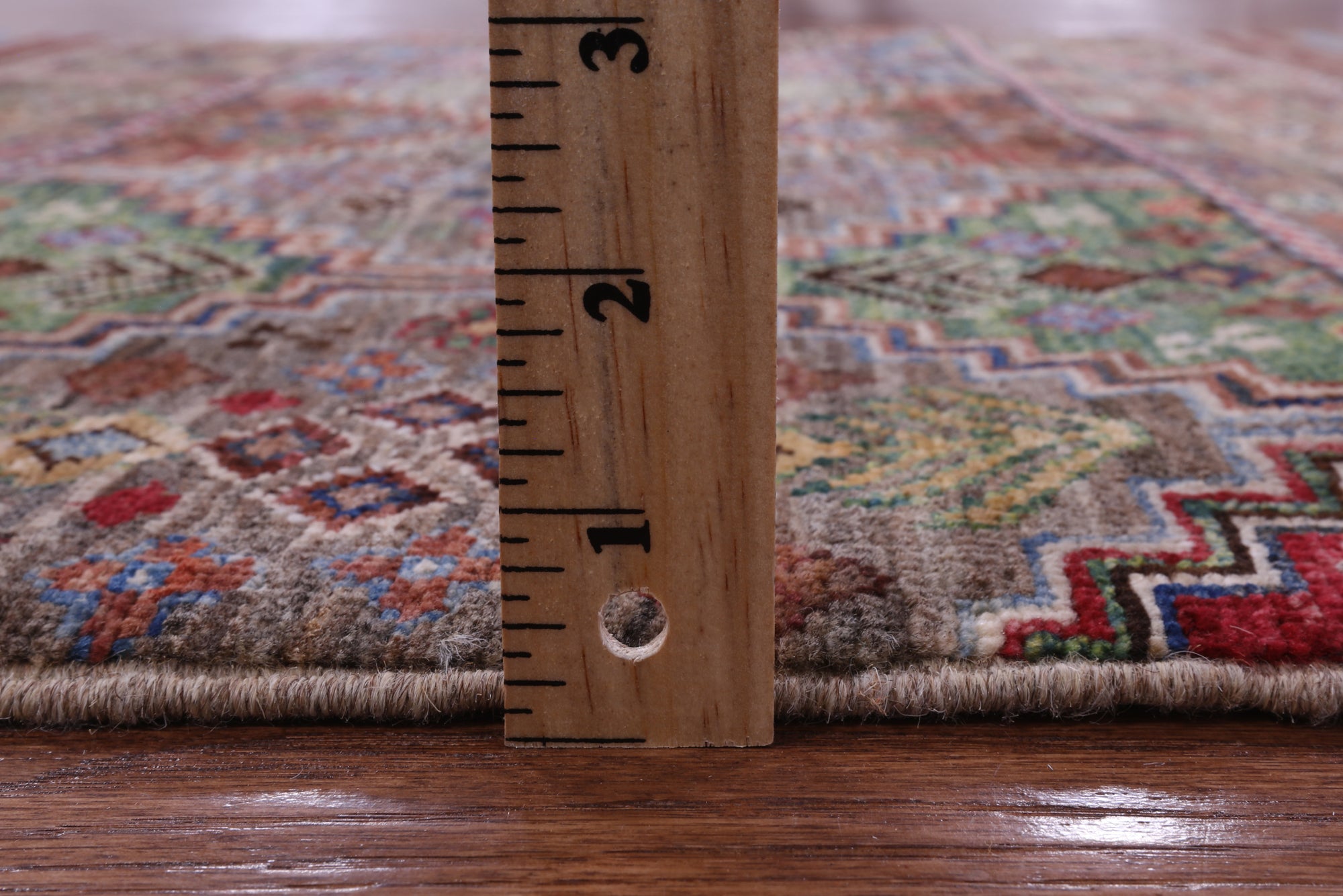 Khorjin Persian Gabbeh Handmade Wool Rug - 3' 4" X 4' 10" - Golden Nile