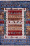 Tribal Persian Gabbeh Hand Knotted Wool Rug - 3' 4" X 5' 0" - Golden Nile