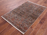 Tribal Persian Gabbeh Hand Knotted Wool Rug - 3' 3" X 4' 11" - Golden Nile