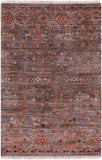 Tribal Persian Gabbeh Hand Knotted Wool Rug - 3' 3" X 4' 11" - Golden Nile