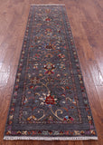 Grey Peshawar Hand Knotted Wool Runner Rug - 2' 8" X 10' 2" - Golden Nile