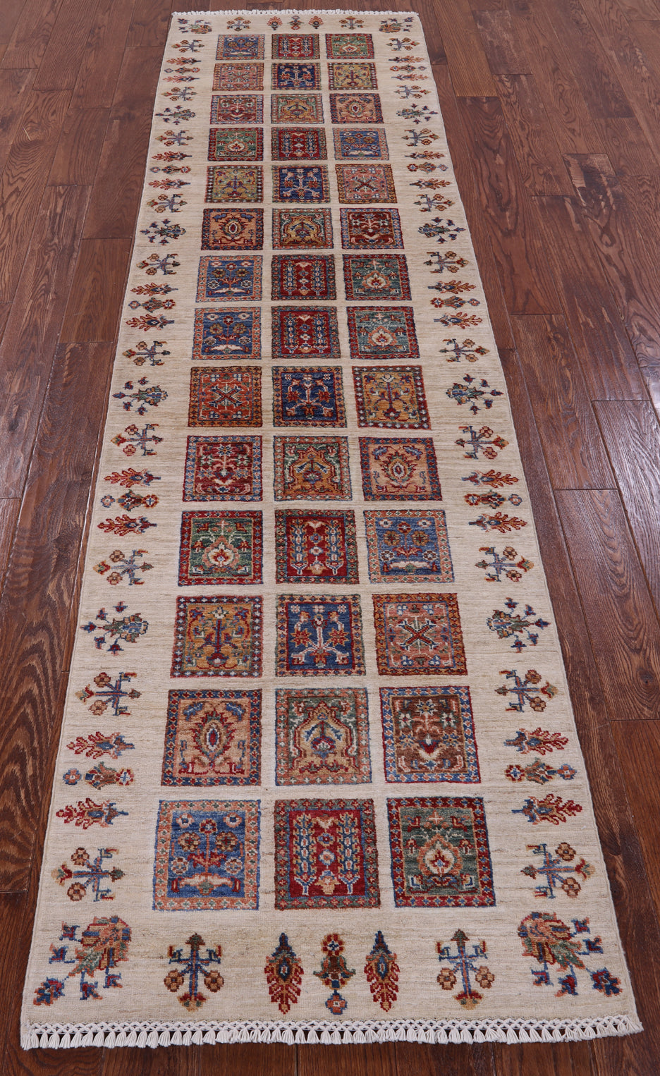 Ivory Garden Design Persian Hand Knotted Wool Runner Rug - 2' 9" X 10' 0" - Golden Nile