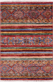 Khorjin Persian Gabbeh Hand Knotted Wool Rug - 2' 11" X 4' 4" - Golden Nile