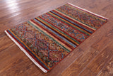 Khorjin Persian Gabbeh Hand Knotted Wool Rug - 2' 11" X 4' 4" - Golden Nile